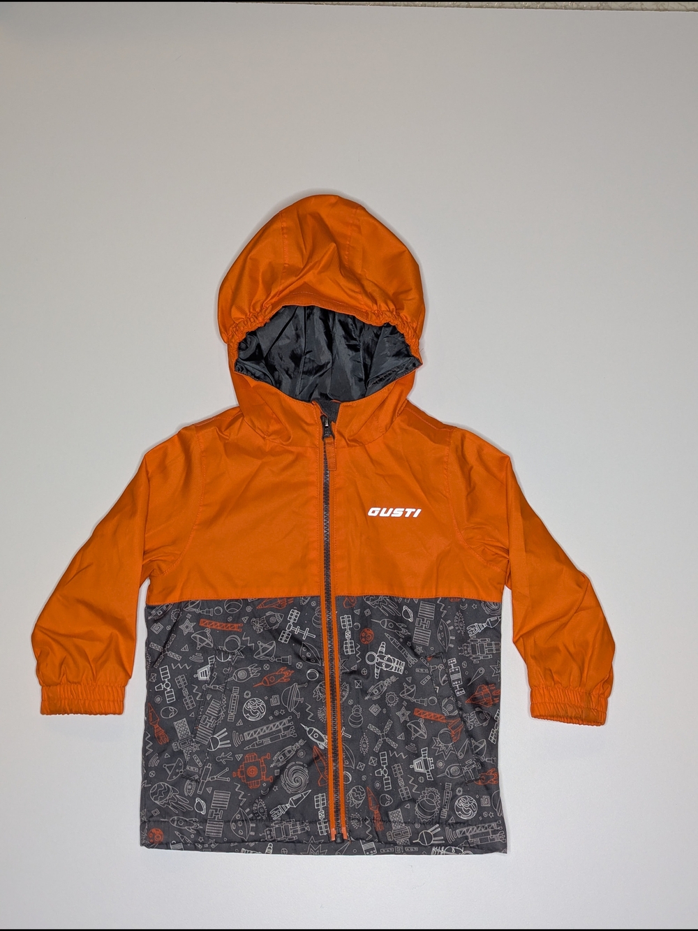 Gustin Kids Orange & Gray Hooded Raincoat